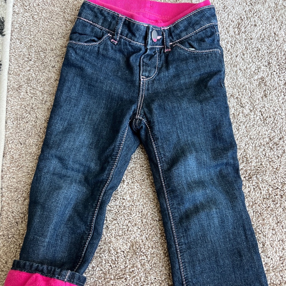 Baby gap fleece lined denim jean size 2T